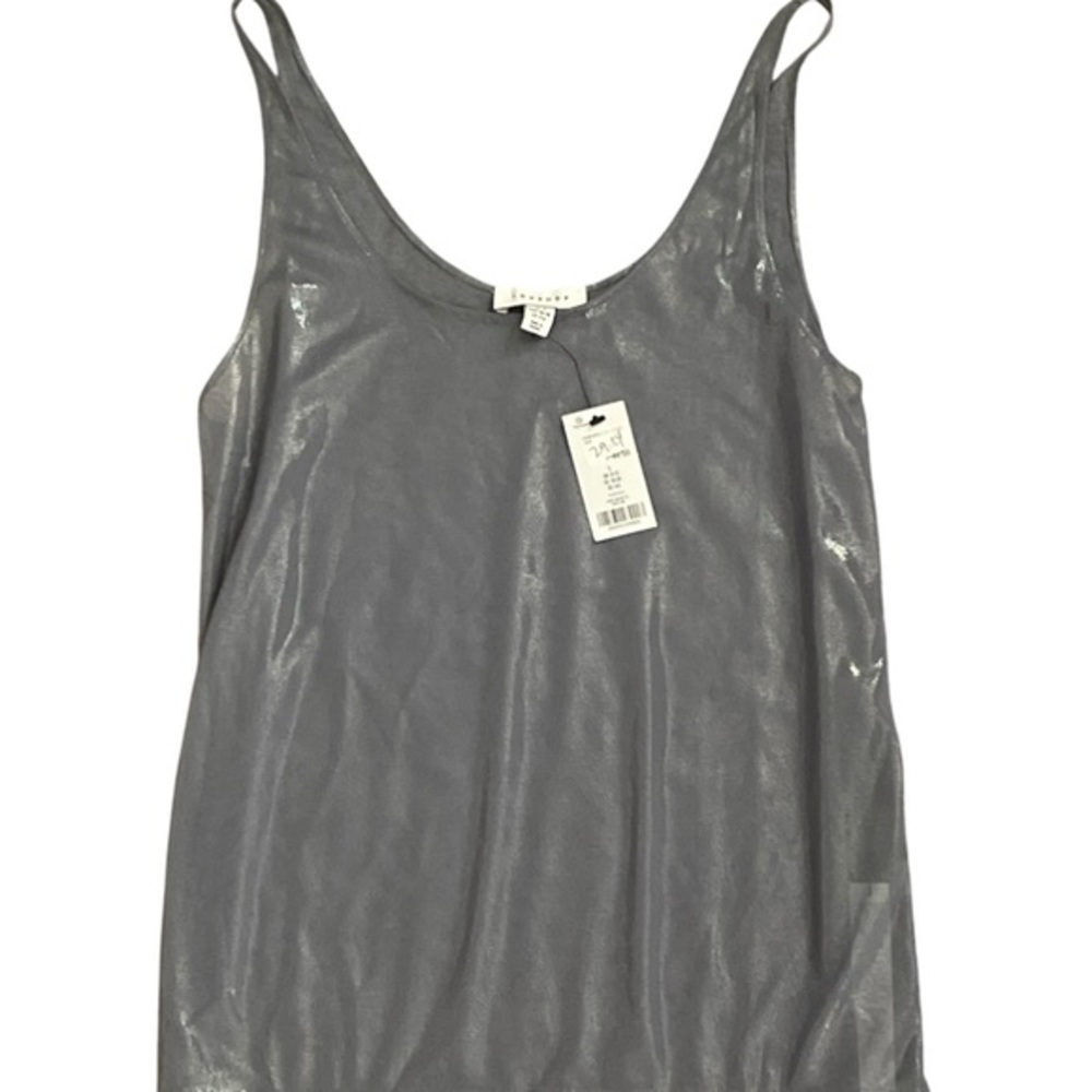 Topshop Shimmery Silver Gray Tank Top